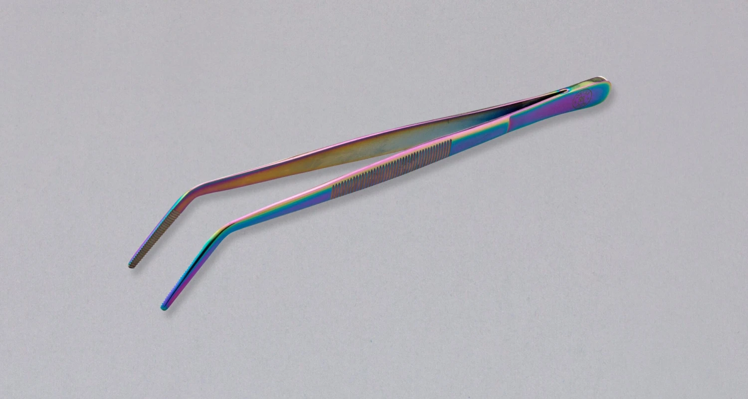 Curved Tip Tweezers RAINBOW - 200mm (7.9") 1 Curved Tip Tweezers RAINBOW - 200mm (7.9")