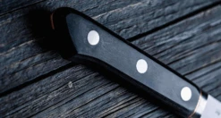 Kawamura Aoki Santoku Black 165mm (6.5") -Sharp Edge Shop KawamuraAokiWarikomiSantokuBlack165mm 4