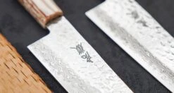 Kotetsu Gyuto VG-10 Damascus 210mm (8.2") 6 Kotetsu Gyuto VG-10 Damascus 210mm (8.2") -Sharp Edge Shop KotetsuGyutoSantokuSet 3
