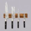 Magnetic Knife Holder Walnut [4 Knives] -Sharp Edge Shop Magnetic Knife Holder wooden with knives2