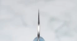Nigara Santoku SG2 Migaki Tsuchime Turquoise 180mm (7.1") -Sharp Edge Shop NigaraSantokuSG2MigakiTsuchimeTurquoise180mm 420108101555 3