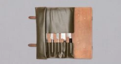 SharpEdge Chef's Leather Knife Roll [green] / Holds 6 Knives -Sharp Edge Shop SharpEdgeusnjenatorbazanoze zelena sestnozev 220562001611 3